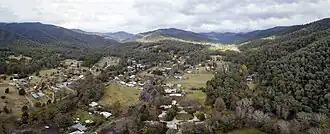 Aerial panorama of Harrietville