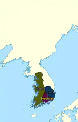 Byeonhan confederacy in c. 1 CE.