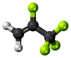 2,3,3,3-Tetrafluoropropene molecule
