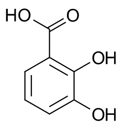 2D representation of the chemical structure of 2,3-Dihydroxybenzoic acid .