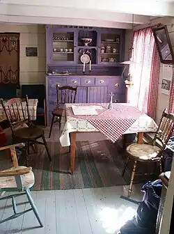 Kitchen interior, preserved as it was when vacated in 1958.