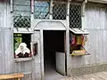 Medieval shop with re-enactor