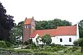 Tibirke Church, once nearly covered by drifting sands.