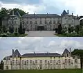 The Château de Malmaison. Upper: north-east facade; lower: south-west facade