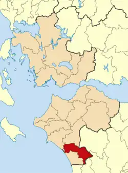 Location of Andritsaina-Krestena