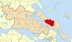Location of Dirfys-Messapia