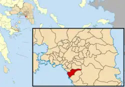 Location of Elliniko-Argyroupoli