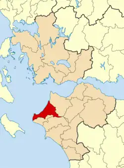 Location of Andravida-Kyllini