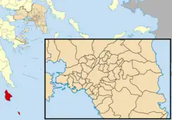 Kythera and Antikythera (south) within Attica