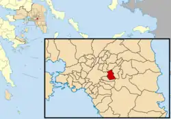 Location of Papagou-Cholargos
