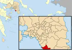 Location of Vari-Voula-Vouliagmeni