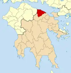 Location of Xylokastro-Evrostina