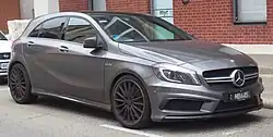 A medium-sized front-engined car with five doors