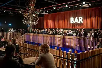 The foyer and the bar.