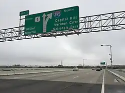 US&nbsp;1 exit on I-395 northbound, just after crossing the 14th Street bridges into the District of Columbia