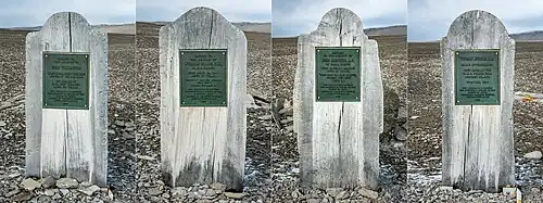 (L-R) The Franklin Camp graves of John Torrington, William Braine, John Hartnell and Thomas Morgan, 2015