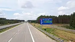 Junction turning point to Kępsko on the European route E65.