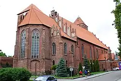 Brick Gothic Saint George Basilica in Kętrzyn, northern Masuria