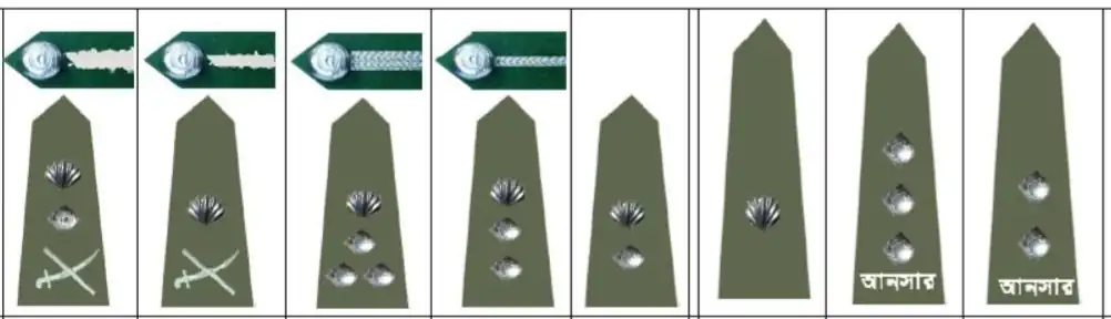 Rank Insignias of Commissioned Officers for Bangladesh Ansar