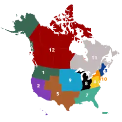IATSE district color map