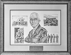 Composite portrait of General Hodges at the Museum of Aviation