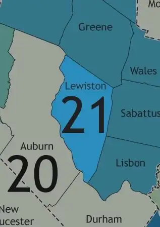 Map of Maine's 21st State Senate district