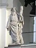 A statue on the exterior.