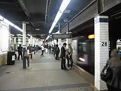 Train arriving in the station