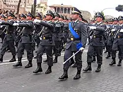 Guardia di Finanzia marching during Italian's Republic Day Parade in June 11, 2007 in Rome.