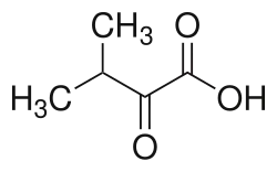 2D representation of the chemical structure of α-Ketoisovaleric acid .