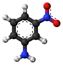 Ball-and-stick model of the 3-nitroaniline molecule