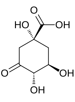2D representation of the chemical structure of 3-Dehydroquinic acid .
