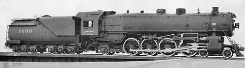 Locomotive with a normal firebox. The round top of the firebox makes attaching the boiler easier.