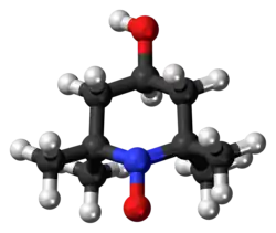 Ball-and-stick model of the 4-hydroxy-TEMPO molecule