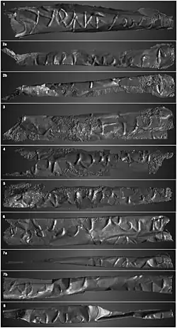 Lines 1–8 from the silver scroll; all back sides, mirrored.