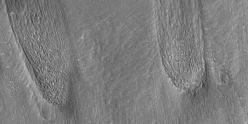 Close view of tongue-shaped flows, as seen by HiRISE under the HiWish program
