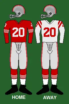 The uniform of the San Francisco 49ers, 1960-1961.
