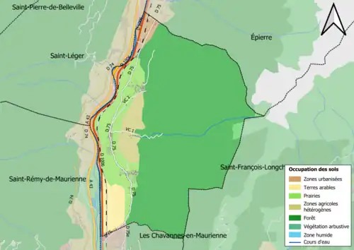 Color map showing land use.