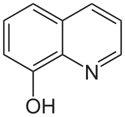 Skeletal formula of 8-hydroxyquinoline