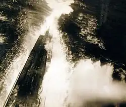 Attack on German submarine, U-527, by TBF-1 aircraft from USS Bogue