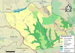 Colour map showing land use