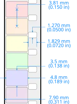 Basic dimensions and layout of the standard 8 mm film format