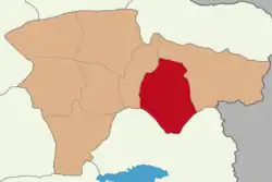 Map showing Diyadin District in Ağrı Province