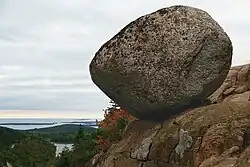 Bubble Rock, a glacial erratic in Acadia National Park, Maine