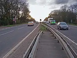 The A249 on Detling Hill, facing west towards Maidstone