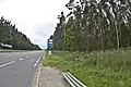 Bus stop on road A5 near Piņķi village.