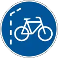 End of bicycle lane