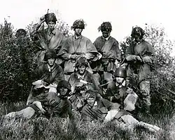 Soldiers with "helmet net m/51" (1956–1957)