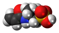 Space-filling model of the AMPS molecule