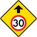 (MR-WDAD-2) Speed Limit Ahead (30&nbsp;km/h) (used in Western Australia)